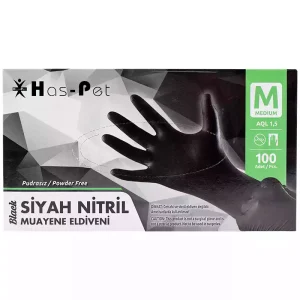 Haspet Siyah Nitril Eldiven